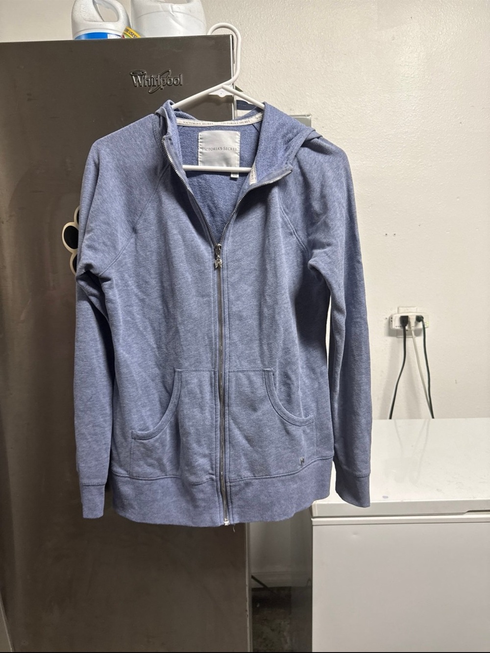Victoria's Secret Heather Blue Full-Zip Teddy Hoodie